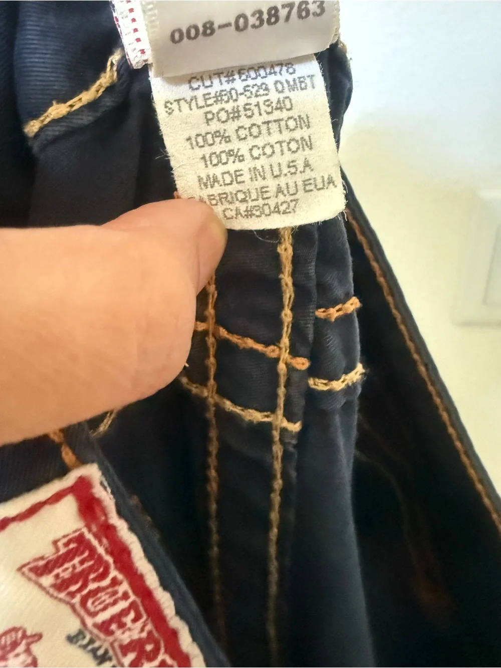 TRUE RELIGION “Big T” Flare Mid Rise Jeans Navy 31 Made in the USA